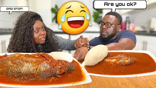 GIVING MY DAD THE SMALLEST TILAPIA FISH PEPPER SOUP AND TAKING THE BIGGEST ONE *HILARIOUS PRANK* 😂