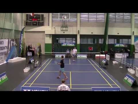 IMP 2013 Mistrzostwa Polski Badminton 2 Runda Hubert Pączek vs Michał Śmiłowski 1 set HD