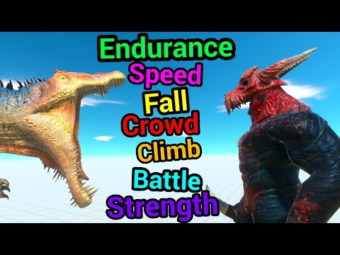 Battle ability spinosaurus vs kozarog the demon animal revolt battle simulator