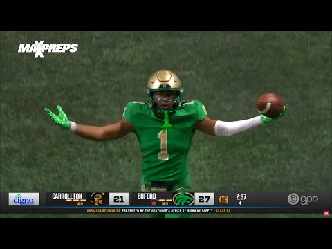 4-star Georgia signee Tyriq Green leads Buford past Carrollton for Georgia 6A State Championship 🏆 🏈