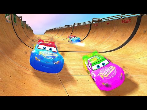 GTA 4🎲 Dual Tone McQueen Car Ramp Jump: Who Can Jump Other Side of Garden?