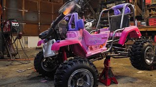CRF 450 Princess Jeep Runs! And Spits Flames.