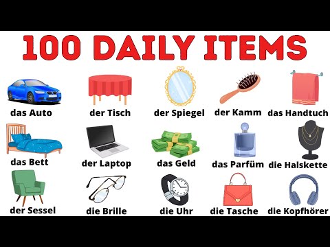 100 Everyday Items in German | Learn Daily Items in German | German Vocabulary
