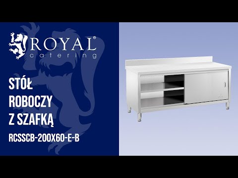 Video - Szafka robocza ze stali nierdzewnej - ECO - 200 x 60 cm - 600 kg - rant - Royal Catering