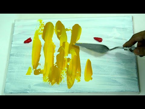 Häuser | EINFACHE ABSTRAKTE MALEREI mit Spachtel unter Verwendung von Acrylfarben | Ep 2