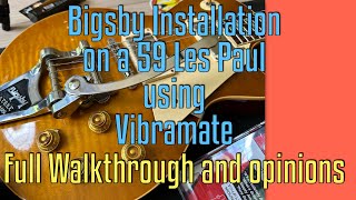 Video thumbnail for Vibramate Bigsby on a Les Paul R9 walkthrough and demo by GuitarStuff