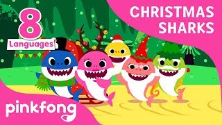 Christmas Sharks in 8 languages | Baby Shark | Christmas Songs | Pinkfong Songs for Children