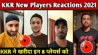 IPL 2021 - KKR New Players Reactions | Sakib, Harbhajan, Ben Cutting Reaction After Joining KKR