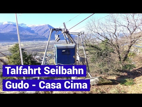 Private Luftseilbahn Gudo - Casa Cima - Talfahrt - funivia