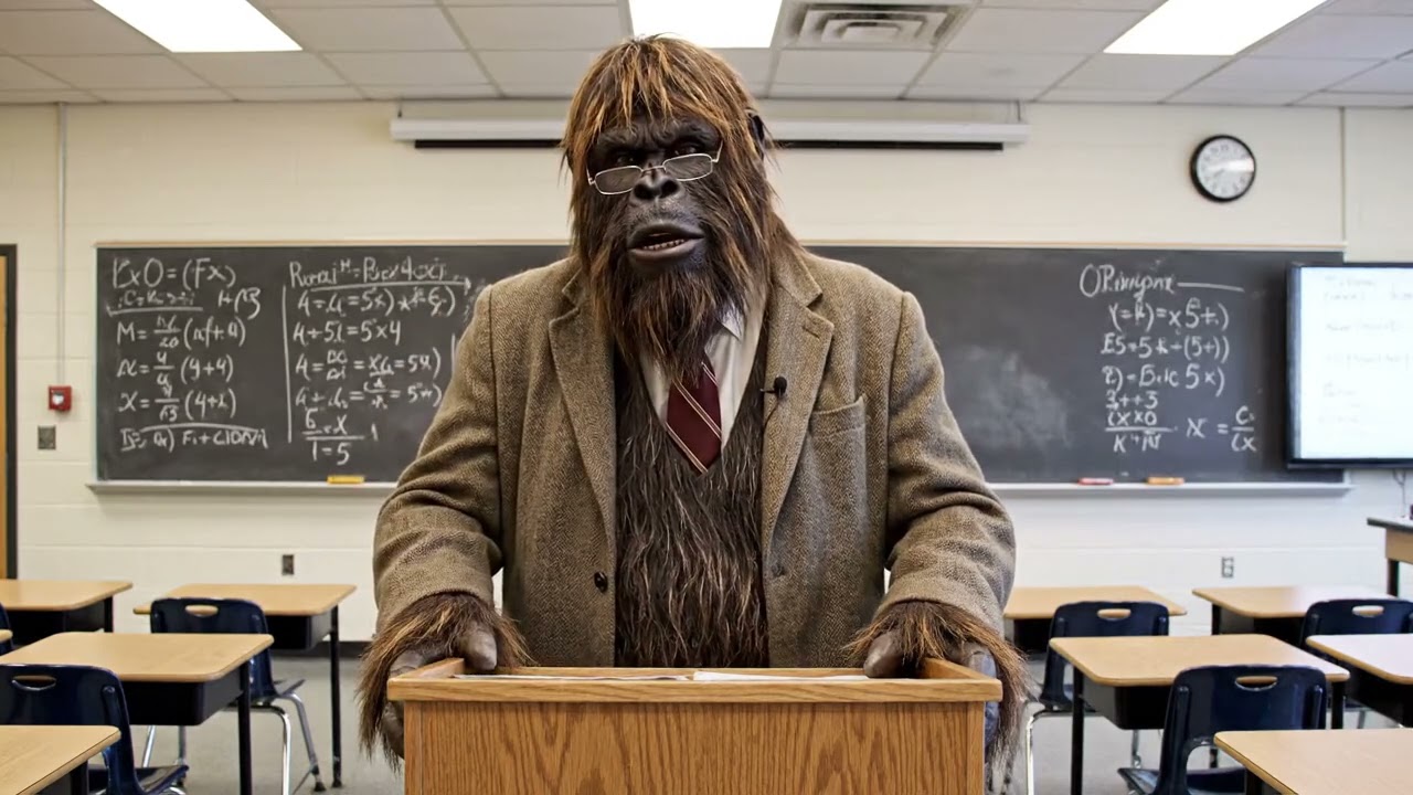 Bigfoot Lectures the Class