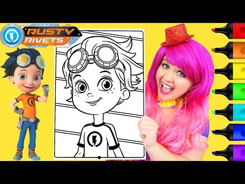 Coloring Rusty Rivets Inventor Crayola Coloring Page Prismacolor Markers | KiMMi THE CLOWN Video