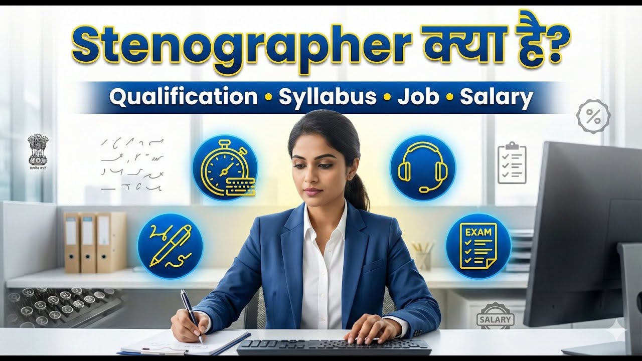स्टेनोग्राफर क्या है | Stenographer Qualification | Job | Salary | Stenographer Syllabus Fees 2023