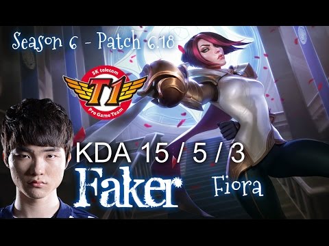 SKT T1 Faker FIORA vs GANGPLANK Top - Patch 6.18 KR Ranked | League of Legends