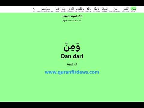 Belajar Quran   Al Baqara 2 8   Arab   bahasa Indonesia   Quran Firdaws