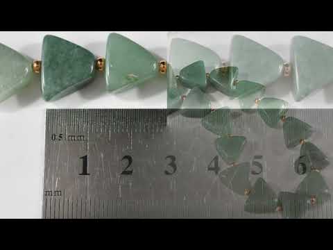 20" Solid Copper & Genuine Deep Green Aventurine Thick Triangle Beaded Necklace