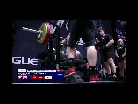 Jo Whiteley 155kg bench at the Arnold Sports Festival UK 2022