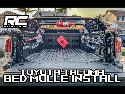 THE EASIEST TO INSTALL!! ROUGH COUNTRY Toyota Tacoma Full Bed side Molle Panel System HOW TO INSTALL