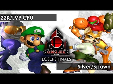 Melee: 22K/LV9 CPU V Silver/Spawn - Obelisk 46 Tournament SSBM