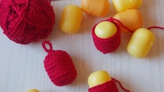 Uncinetto - Palline Albero di Natale con Ovetti Kinder Sorpresa - Crochet Christmas Tree Ornaments