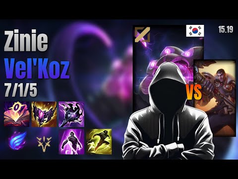 Zinie Mid Vel'Koz vs Jayce lol KR solo rank Full Game 15.19 | Zinie 벨코즈 vs 제이스