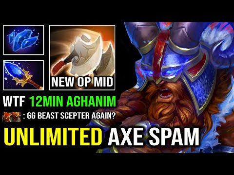 UNLIMITED FLYING AXE IS BACK 12Min Scepter EZ Press Q to Win with Full Aghanim Beastmaster Dota 2