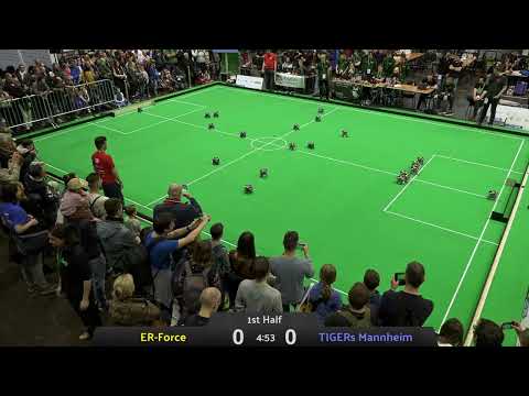 TIGERs Mannheim vs. ER-Force at RoboCup German Open 2025 in Nuremberg, Germany