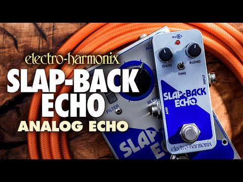 Electro Harmonix Slap-Back Echo Analog Delay Reissue Guitar Pedal with 9V Power Supply (Silver)