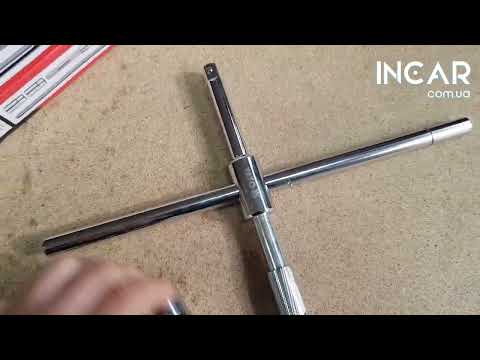 Ключ для коліс хрещатий розкладний YATO з головками М17, М19, М21, М23 мм, квадрат 1/2" [5/10]