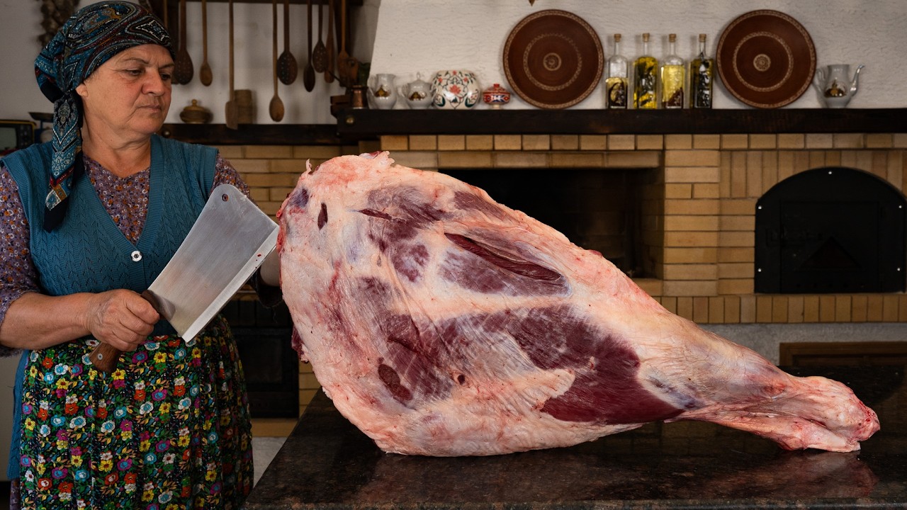 Beef Leg Preservation for the Winter - Village Cooking 🥩🌾
