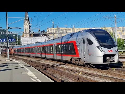 SOB Traverso und Flirt 3 abfahrt in St. Gallen