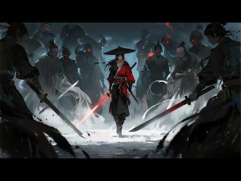 Epic martial arts animation: warrior battles bandits in a dark realm to avenge his father