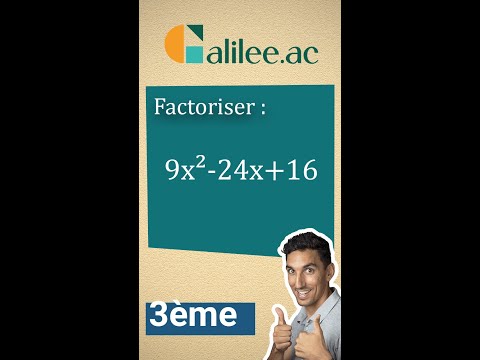 Factoriser l'expression 9x²-24x+16 - Exercice Corrigé - Maths Troisième