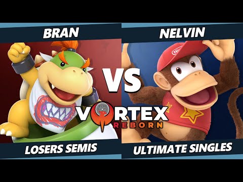 Vortex Legends 10 Losers Semis - bran (Bowser Jr) Vs. Nelvin (Diddy Kong) SSBU Ultimate Tournament