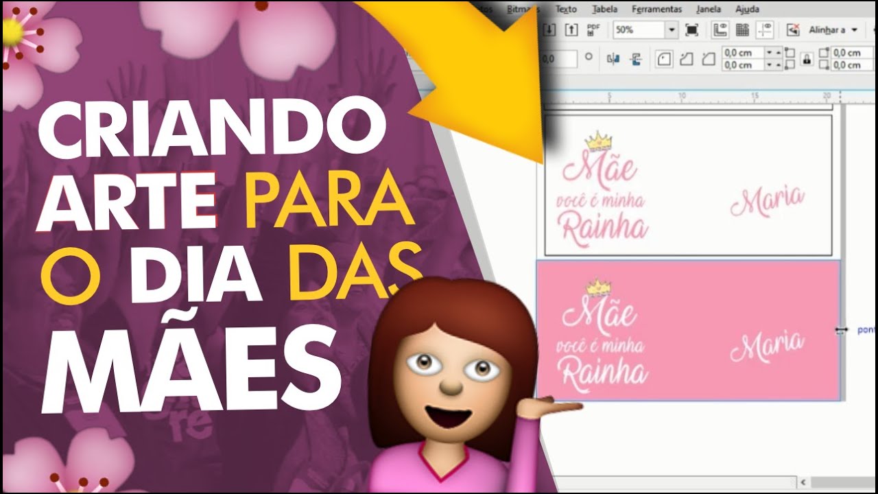 ARTE PARA CANECA NA SUBLIMAÇÃO - DIA DAS MÃES - (SUPER SIMPLES)