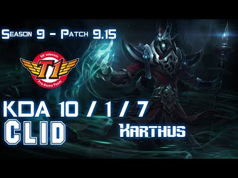 SKT T1 Clid KARTHUS vs KHA'ZIX Jungle - Patch 9.15 KR Ranked