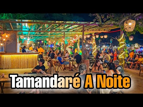 Tamandaré, Pernambuco, Nighttime Structures on the Waterfront, Downtown and Vila Padre Arlindo, P...