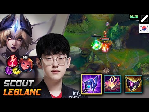 Scout Mid LeBlanc Build Luden's Tempest Electrocute - LOL KR 12.16
