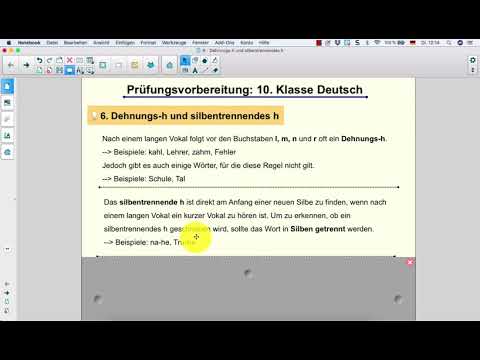 Prüfungsvorbereitung Deutsch 10. Klasse - Dehnungs-h und silbentrennendes h