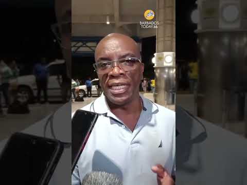 Sports Minister Charles Griffith congratulates Barbados’ U 14 CFU Champions as they return home