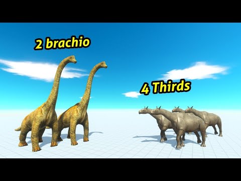 2 Brachiosaurus vs 4 Third boss animal revolt battle simulator