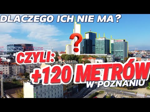 Why are there no skyscrapers higher than 120 meters in Poznań?