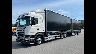 Cami&atilde;o com lona deslizante Scania R410 + reboque com cortina lateral | Imagem 4 - Autoline