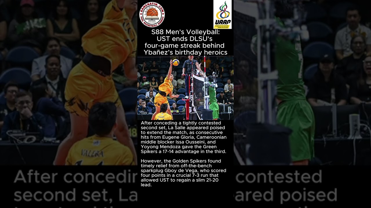UAAP Men's Volleyball: UST snaps DLSU's win streak with straight-set win