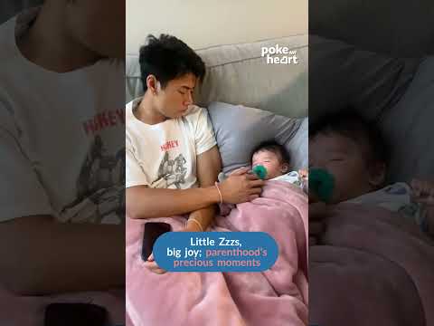 Dad Dozes Off on Couch While Taking Care of Baby