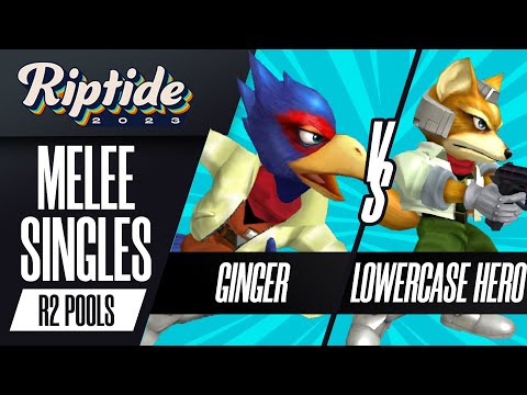 Ginger (Falco) vs Lowercase hero (Fox) - Melee Singles Round 2 Pools - Riptide 2023