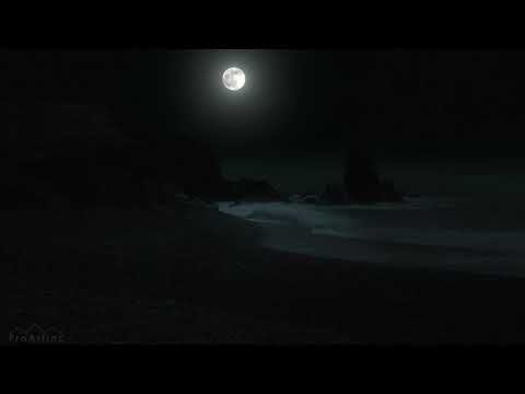 Sleep Better with Ocean Waves Sounds On A Full Moon Night   8 HOURS Dark Version   Part #2
