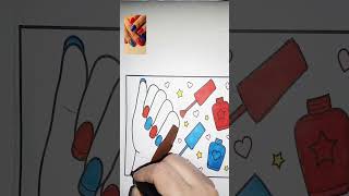 Blue & Red Nail Coloring ✨💅 Satisfying ASMR