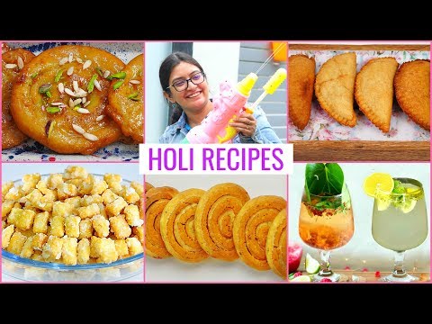 6 HOLI RECIPES - Chocolate Gujiya, Masala Mathri, Malpua, Paan Mocktail | CookWithNisha