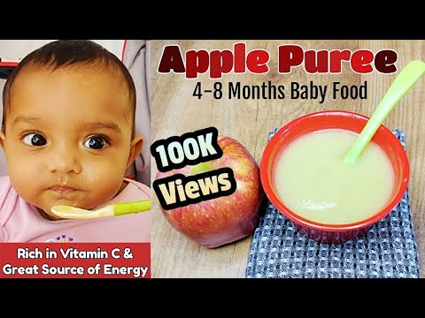 Apple Puree for Babies/ 4-8 months baby food/ 6 Months baby food/ Home made Apple Puree for babies