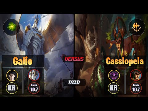 Doinb GALIO (Mid) [Aftershock] VS CASSIOPEIA - Master KR Patch 10.7
